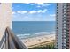 Wonderful views from this high-rise balcony overlooking a bustling beach and the beautiful blue sea at 1501 S Ocean Blvd. # 1548, Myrtle Beach, SC 29577