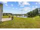 Beautiful backyard with a large pond and fountain between houses at 305 Forestbrook Cove Circle, Myrtle Beach, SC 29588