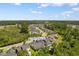 Home aerial view in a wooded neighborhood featuring green space and community pool at 3647 Diamond Stars Way, Little River, SC 29566