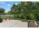 Landscaped backyard featuring a concrete patio, fenced-in yard, and mature trees at 3647 Diamond Stars Way, Little River, SC 29566