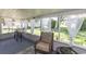 Comfortable sunroom with seating, bright lighting, and views of the landscaped backyard at 3879 Mallard Way, Little River, SC 29566