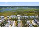 Aerial view of the neighborhood on the waterway, showing the layout, amenities, and proximity to the ocean at 401 Marlin St., Sunset Beach, NC 28468