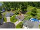 Aerial view of a community with a single-Gathering home, swimming pool, and well-maintained lawns at 483 Oakmont Dr., Myrtle Beach, SC 29579