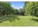 Spacious backyard with lush green grass, mature trees, and pond views, ideal for outdoor activities at 5867 Rosewood Dr., Myrtle Beach, SC 29588
