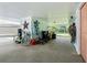 Spacious garage with ample storage, a boat, and lake views, perfect for parking and hobbies at 5867 Rosewood Dr., Myrtle Beach, SC 29588
