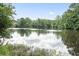 Picturesque view of the calm pond, reflecting the surrounding trees and sky, creating a serene ambiance at 5867 Rosewood Dr., Myrtle Beach, SC 29588