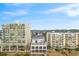 Aerial view showcasing beachfront condos with ample parking and ocean views at 6095 Catalina Dr. # 616, North Myrtle Beach, SC 29582