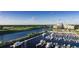Picturesque aerial view of the marina, waterways, and buildings at 6430 Cascata Dr., Myrtle Beach, SC 29572