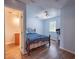 Bedroom with a ceiling fan and luxury vinyl tile flooring at 6936 Woodhaven Dr., Myrtle Beach, SC 29588