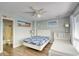 Bedroom with two beds, adjacent to the bathroom, creating a comfortable and practical space at 832 Villa Dr. # 832, North Myrtle Beach, SC 29582