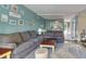 Cozy living room with stylish decor, comfortable seating, and a view into the dining area at 832 Villa Dr. # 832, North Myrtle Beach, SC 29582