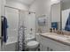 Bathroom with a shower and bathtub combo and granite countertops at 124 Birch N Coppice Dr. # 1, Surfside Beach, SC 29575