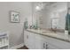 Bathroom features dual vanity, granite countertop and walk-in shower at 124 Birch N Coppice Dr. # 1, Surfside Beach, SC 29575