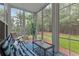 Bright sunroom featuring walls of windows overlooking a lush backyard pond at 124 Birch N Coppice Dr. # 1, Surfside Beach, SC 29575