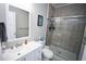 Modern bathroom with a glass-enclosed shower, vanity, and neutral color scheme at 1455 Whooping Crane Dr., Conway, SC 29526