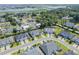 An aerial view showing attractive homes in a coastal neighborhood with manicured lawns near a scenic waterway at 1584 Sand Harbor Cir. # 1584, Ocean Isle Beach, NC 28469