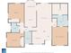 A rendering of the house floor plan, showcasing layout of bedrooms, living spaces, and bathrooms at 232 White Water Loop, Conway, SC 29526
