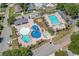 Aerial view of the pools and common areas, including ample parking and easy access at 233 Melody Gardens Dr., Surfside Beach, SC 29575