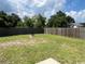 Large, fenced backyard with a small fire pit at 298 Weyburn St., Myrtle Beach, SC 29579