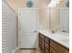 Bathroom featuring a single vanity, shower/tub combo, and neutral finishes at 413 Goldenrod Circle # 2B, Little River, SC 29566