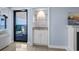 Charming wet bar in the living room features storage and granite countertops at 5511 N Ocean Blvd. # 1801, Myrtle Beach, SC 29577