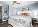 Comfortable bedroom with ample storage shelves and coastal-inspired decor at 5601 N Ocean Blvd. # E-113, Myrtle Beach, SC 29577