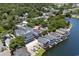 Aerial view of the property nestled in a lakeside community with lush greenery and water views at 6001-Mh13A S Kings Hwy., Myrtle Beach, SC 29575