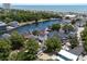 Aerial view of a charming neighborhood with waterfront homes and lush green trees near the beach at 6001-Mh13A S Kings Hwy., Myrtle Beach, SC 29575
