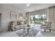 Cozy living room featuring neutral furnishings, stylish decor, and sliding doors to the patio at 695 Riverwalk Dr. # 101, Myrtle Beach, SC 29579