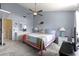 Spacious main bedroom features a ceiling fan, soft carpet, neutral paint and charming furnishings at 81 Shadow Moss Pl. # 81, North Myrtle Beach, SC 29582