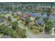 Gorgeous aerial view of a waterfront neighborhood, lake access, and swimming pool at 904 Kalmia Ct., Myrtle Beach, SC 29579
