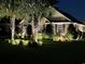 Beautifully lit home at night with palm trees and manicured landscaping creating a welcoming ambiance at 1009 Maccoa Dr., Conway, SC 29526