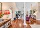 Bright living room with hardwood floors, decorative column, and comfortable seating at 1009 Maccoa Dr., Conway, SC 29526