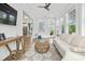Bright sunroom featuring multiple windows, hardwood floors, and comfortable seating at 117 Black Water Dr., Murrells Inlet, SC 29576