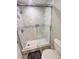 Modern bathroom featuring a glass enclosed shower with marble tile at 145 Hartland Dr. # 4-E, Myrtle Beach, SC 29572