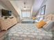 Bedroom featuring three twin beds, dresser and a ceiling fan at 145 Hartland Dr. # 4-E, Myrtle Beach, SC 29572