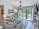 Inviting living room with lake view, plush seating, a fireplace, and plenty of natural light at 145 Hartland Dr. # 4-E, Myrtle Beach, SC 29572