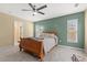 Bedroom featuring a ceiling fan, carpeted floor, and neutral decor at 276 Whipple Run Loop, Myrtle Beach, SC 29588