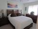 Relaxing main bedroom featuring a queen bed and neutral decor with beachy artwork at 500 Fairway Village Dr. # 4-F, Myrtle Beach, SC 29588