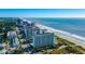 Scenic aerial view highlighting the proximity of condos to the beach and beautiful ocean views at 5300 N Ocean Blvd. # 442, Myrtle Beach, SC 29577