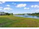 Scenic pond view with a fountain in a well-maintained community at 534 Calhoun Falls Dr., Myrtle Beach, SC 29579
