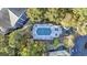 Overhead view of the outdoor community pool area with lounge chairs at 601 Hillside Dr. N # 3926, North Myrtle Beach, SC 29582