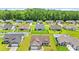 Aerial view showcasing a suburban neighborhood with lush green spaces and tree lines at 716 Weston Dr., Conway, SC 29526