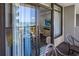Relax on this cozy balcony with views through sliding glass doors, bringing the outside in at 7200 N Ocean Blvd. # 459, Myrtle Beach, SC 29572