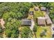 Aerial view showing the home's roof, surrounding trees, and neighborhood layout at 823 Bellamy Ave., Murrells Inlet, SC 29576