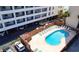 Inviting pool with lounge chairs at oceanfront condo at 912 N Waccamaw Dr. # 202, Garden City Beach, SC 29576