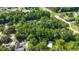 Aerial view of a property showing dense trees and nearby homes in a scenic neighborhood at 938 Fox Hollow Rd., Conway, SC 29526