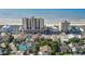 Beautiful aerial view of condo and neighborhood with the beach in background at 1003 S Ocean Blvd. # 802, North Myrtle Beach, SC 29582