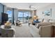 Spacious living room with ocean views and comfortable seating at 1003 S Ocean Blvd. # 802, North Myrtle Beach, SC 29582
