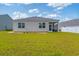 Spacious backyard with lush lawn and a covered patio, perfect for outdoor enjoyment and entertaining at 1074 Sennema Circle, Myrtle Beach, SC 29588